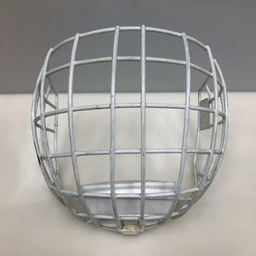 Vintage Ice Hockey Goalie Cage Mask White equipment facemask classic vtg HECC