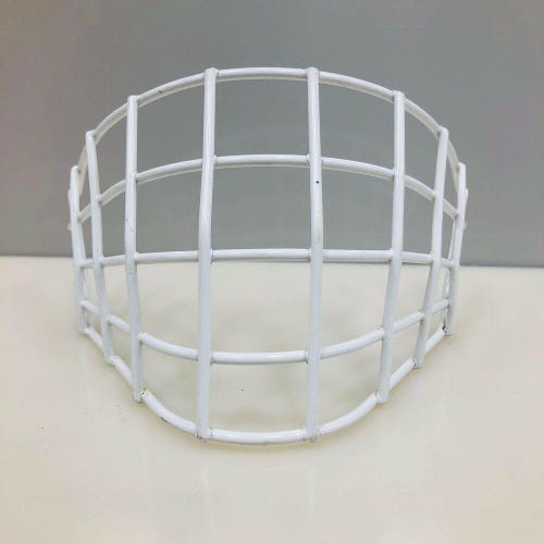 Vintage Hockey Goalie Helmet Mask replacement wire cage white straight goal