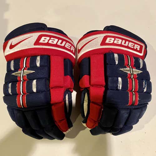 Red Used Bauer 4 Roll 14" Pro Stock Gloves