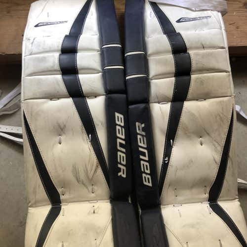 White Used 30" Bauer Reactor 5000  Goalie Leg Pads