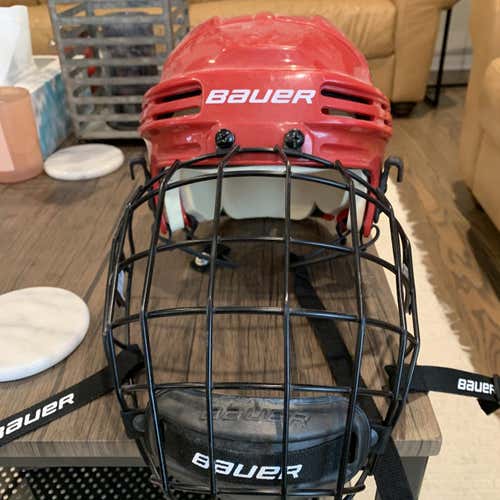 Red Used Medium Bauer 4500 Helmet