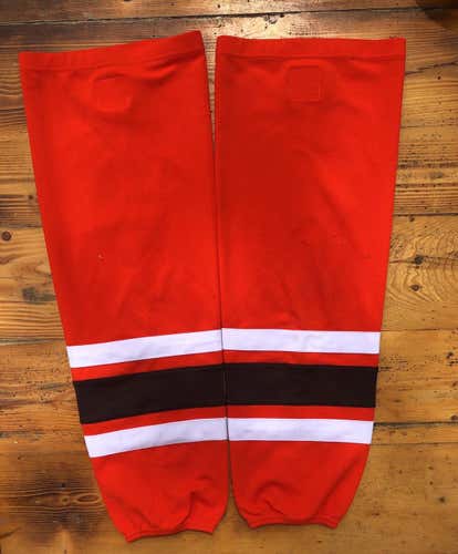 Bowling Green Hockey Practice Socks Orange Senior Size 30 Pro Stock Socks