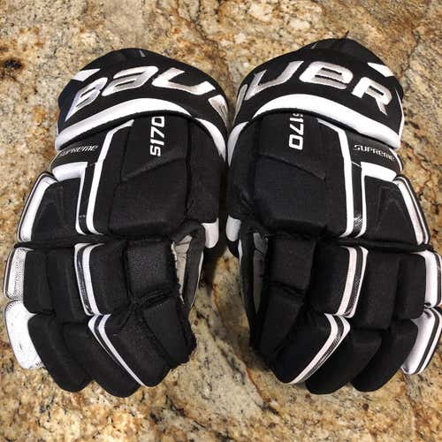 Black Used Bauer Supreme 170 14"  Gloves