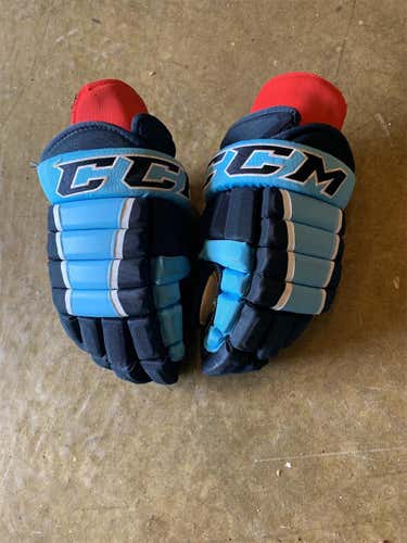Blue Used CCM Custom 4-roll 14" Pro Stock Gloves