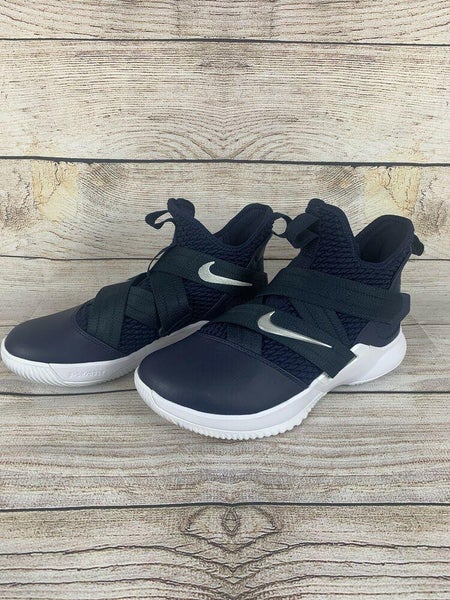 New Nike Lebron Soldier XII TB Youth AT3872 406 Navy College Basketball Sz 6