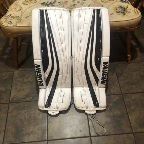 White Used 32" Vaughn Ventus SLR Pro Goalie Leg Pads