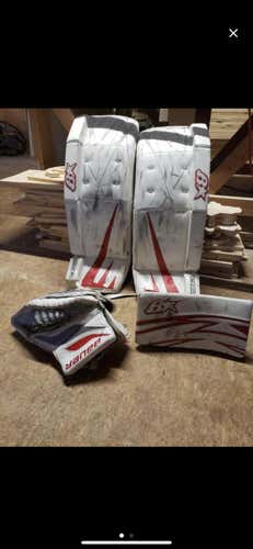 White Used 33" +1 Regular M series  Goalie Full Set