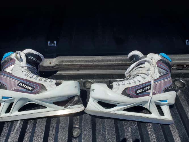 Senior Used Bauer Reactor 5000 Hockey Goalie Skates D&R (Regular) Size 9