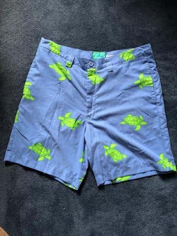 Liquid Flow - Blue with Turtles - Men's 34 Shorts - Used
