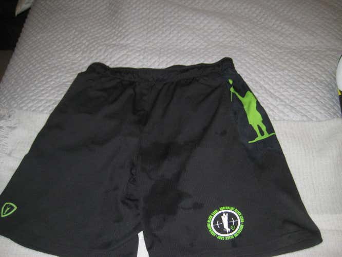 Adrenaline Black Card lacrosse team shorts L large mens showcase pockets