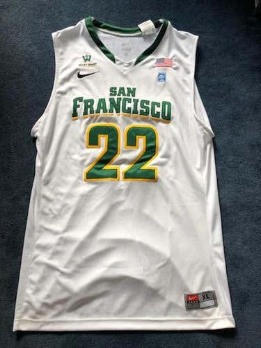 University of San Francisco - White Game Used - Adult Men's XL Nike Jersey