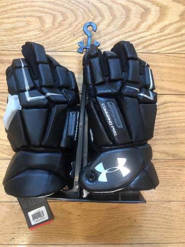 New With tags Under Armour Command Pro 3 Lacrosse Gloves. Black.  Size XL