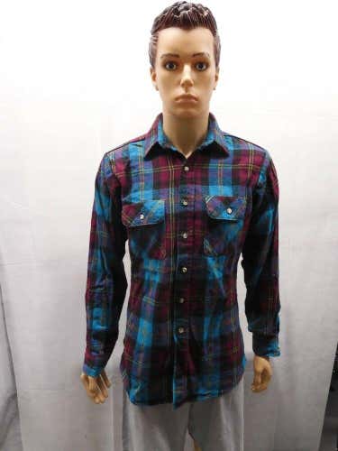 Five Brother VTG Plaid heavyweight Flannel Mens M Button Front Shirt USA made