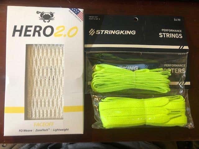 White New ECD Hero 2.0 Face Off Mesh FOGO w/Stringking Strings (yellow) $ for Autism Awareness