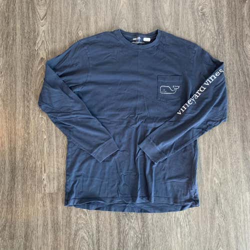 Navy Vineyard Vines Long Sleeve Whale Shirt Size Large