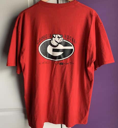 Vtg UGA Bulldogs Hockey Team Mens XL Shirts Ice Dogs Club Travel Team Sec Ncaa Georgia Athens