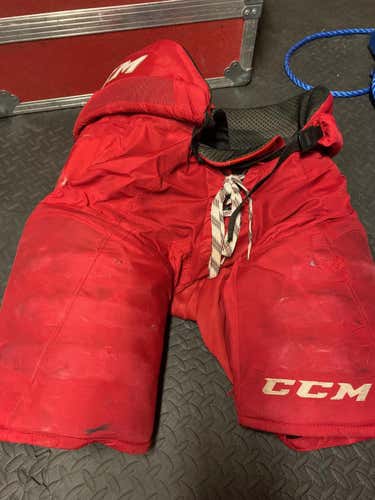 Red Senior Used Large CCM QLT 290 Hockey Pants