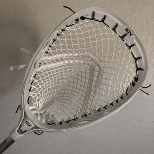 White STX Eclipse 2 Goalie Head Strung