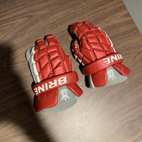 Red Used Player Brine Clutch Elite 13" Lacrosse Gloves