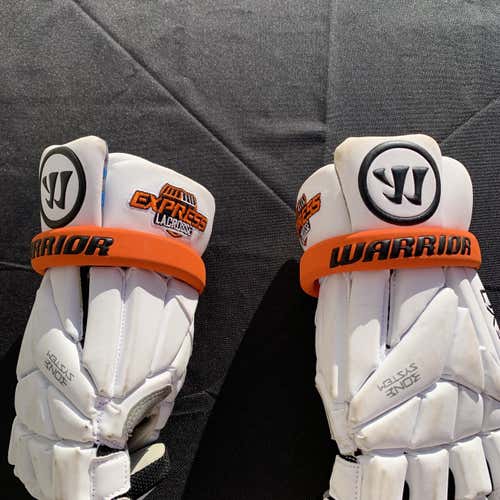 White New Warrior Burn Pro 10" Lacrosse Gloves