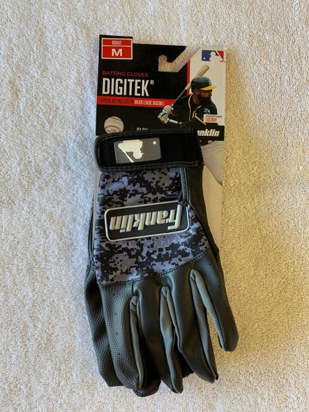 Black/Gray New Adult Medium Franklin Digitek Batting Gloves