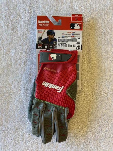Gants De Baseball Franklin 2nd-Skinz – Jeune (Youth L) – Rouge/Noir – Neufs