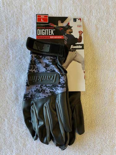 Black/Gray New Adult Large Franklin Digitek Batting Gloves