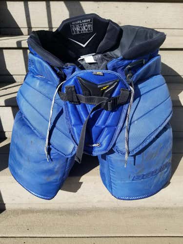 Blue Senior Used Large Bauer 1S Hockey Goalie Pants Pro Stock