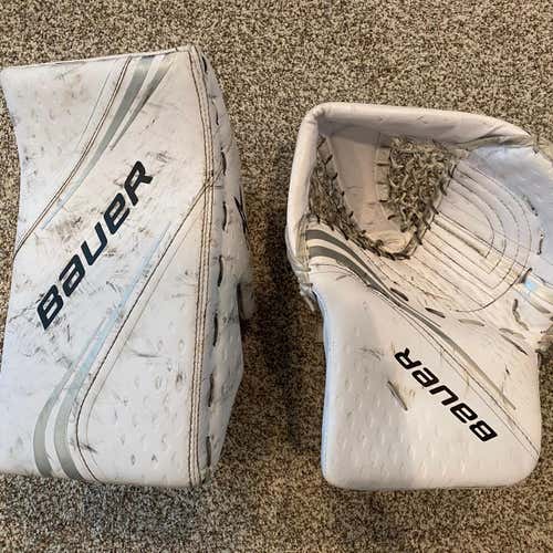 Bauer Vapor 2X Senior Glove And Blocker White Used Regular Vapor 2X