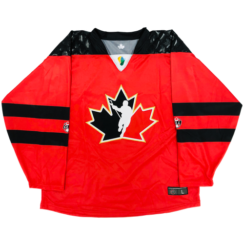 2018 World Junior Canada Authentic Red Box Lacrosse Jersey (NEW) Men's Adult Larges