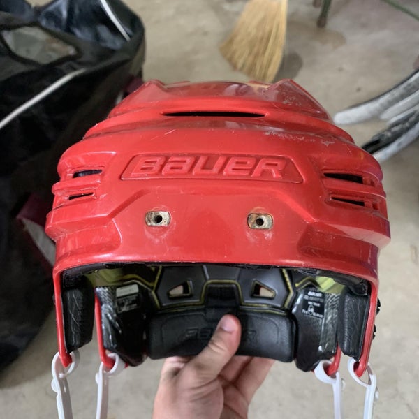 Red Used Large Bauer Re-Akt 200 Helmet