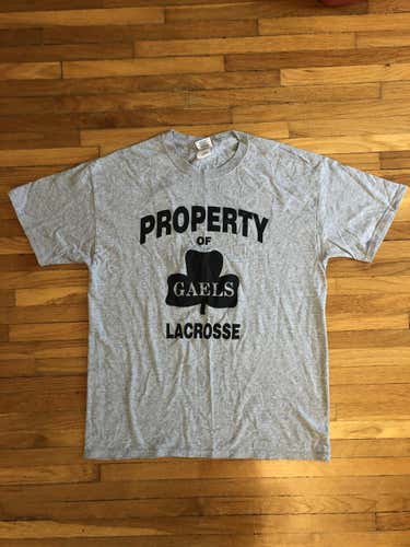 Gaels Box Lacrosse T-Shirt, (Previously Worn) Grey Adult Men's Large