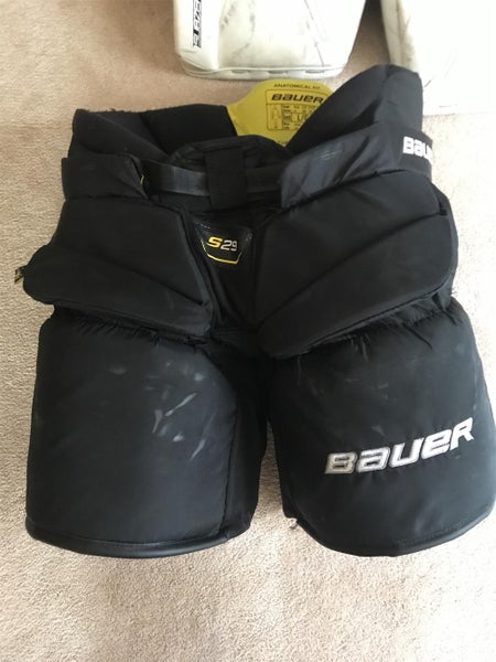 Black Used Large Bauer S29 Hockey Goalie Pants