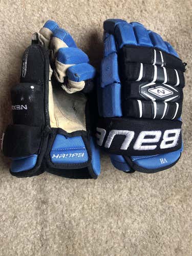 Blue Used Bauer Nexus 14" Pro Stock Gloves