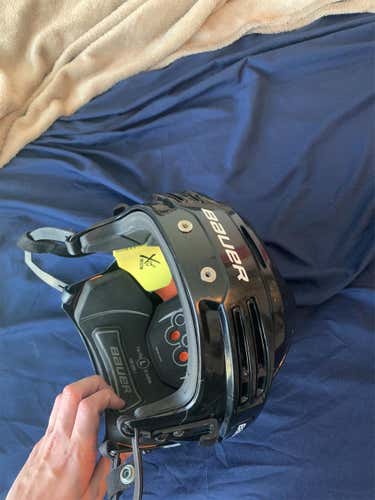 Black Used Large Bauer Re-Akt 75 Pro Stock Helmet