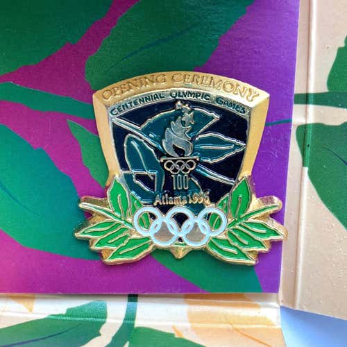 Vintage 1996 Atlanta Olympic Games Pin New In Box Sports Collectibles Memorabilia Wreath