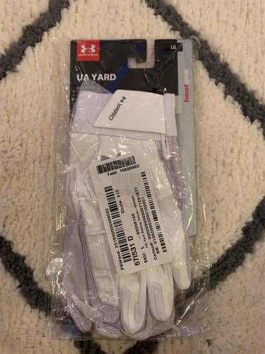 White New Large Under Armour Yard Batting Gloves