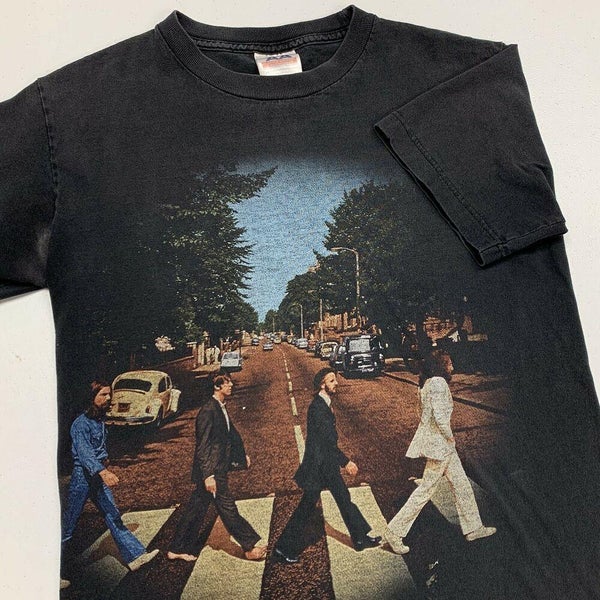 Beatles Abbey Road T Shirt Adult S Black Music Band John Lennon