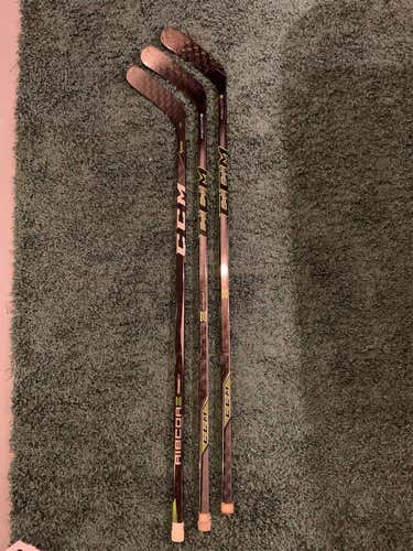 2Used Left Handed RibCor Reckoner Mid Pro Stock Hockey Stick 1 Ccm Trigger 2