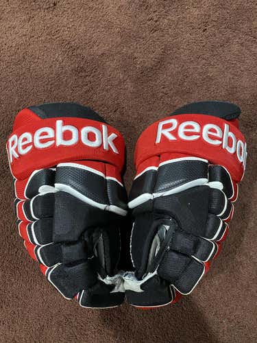 Red, Black & White New Senior Reebok 9k Gloves 14"