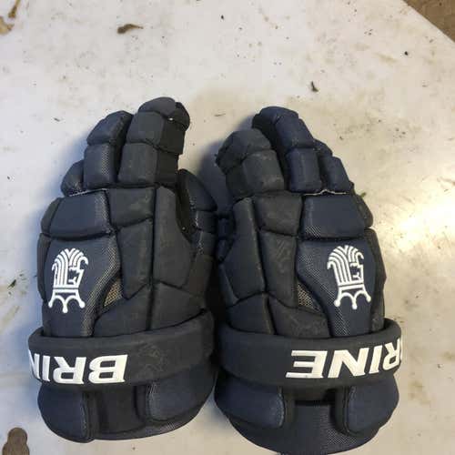 Navy Blue Used Player Brine King 14" Lacrosse Gloves