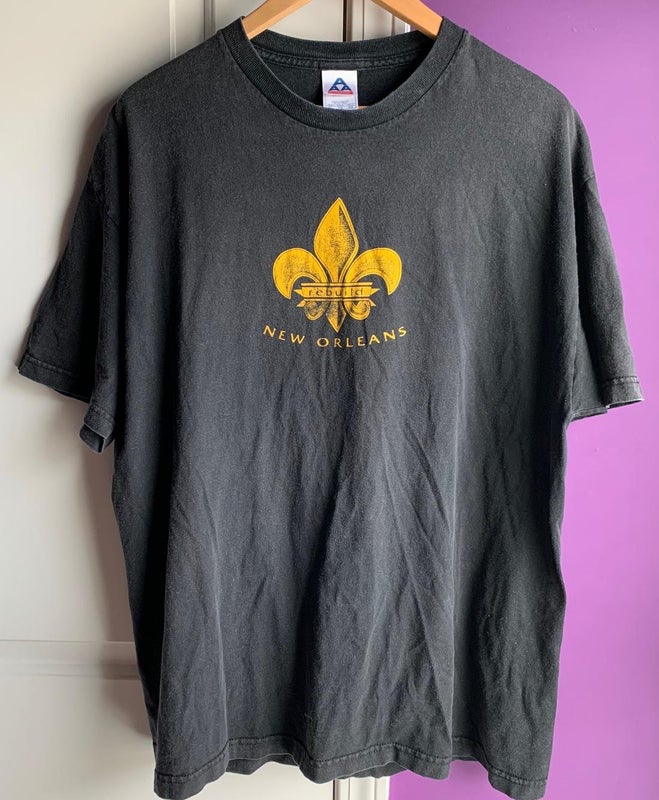 Vintage New Orleans Saint T Shirt Mens XL Black NFL Football