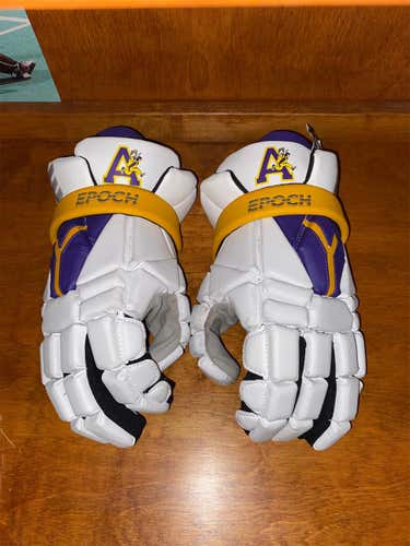White Used Player Epoch Integra LE 13" Lacrosse Gloves