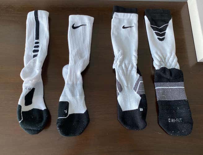 Nike Vapor Elite Socks Size Large (black/white Combo)