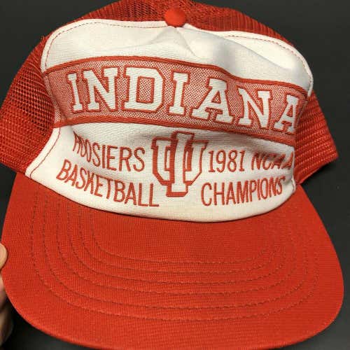 Vintage 80s Indiana Hoosiers Basketball Hat Snapback Cap Red NCAA College USA