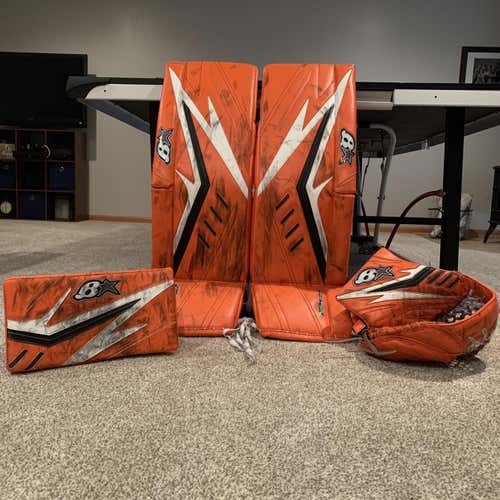 Orange Used 35" Regular Optik Pro Stock Goalie Full Set