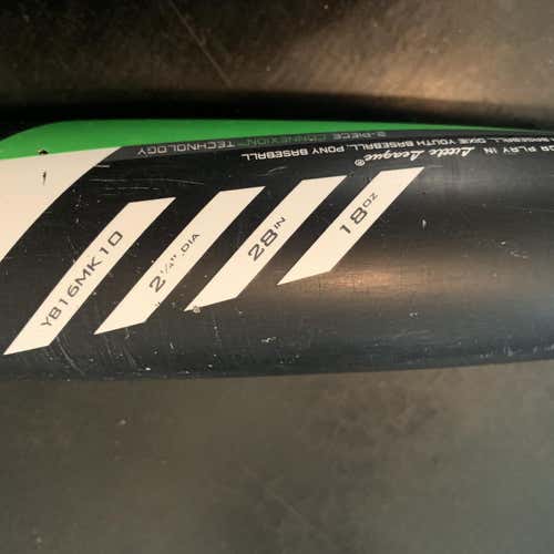 Used USSSA Certified Composite Mako (-10) 18 oz 28" Bat