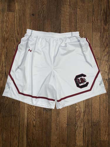 [GAME WORN] South Carolina Lacrosse White Game Shorts (2017) [L]