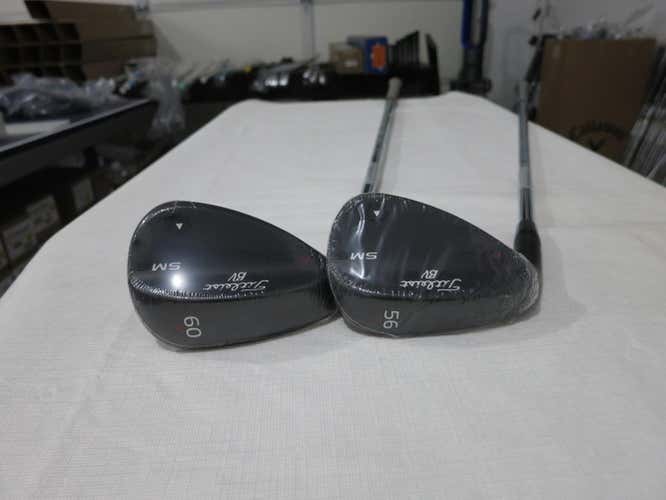 Titleist Vokey SM6 Jet Black Wedge Set - 56* - 60* - Steel - NEW - LH