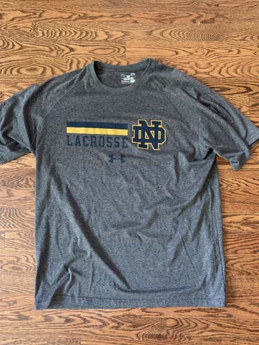 Notre Dame Lacrosse Under Armour Team Issued Travel Shirt